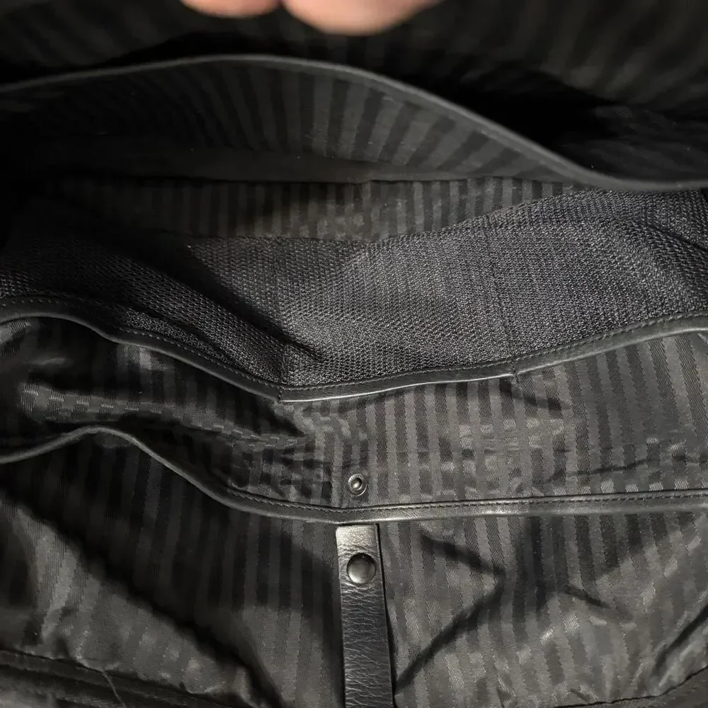 Tumi Black Nylon and Leather Tote Bag